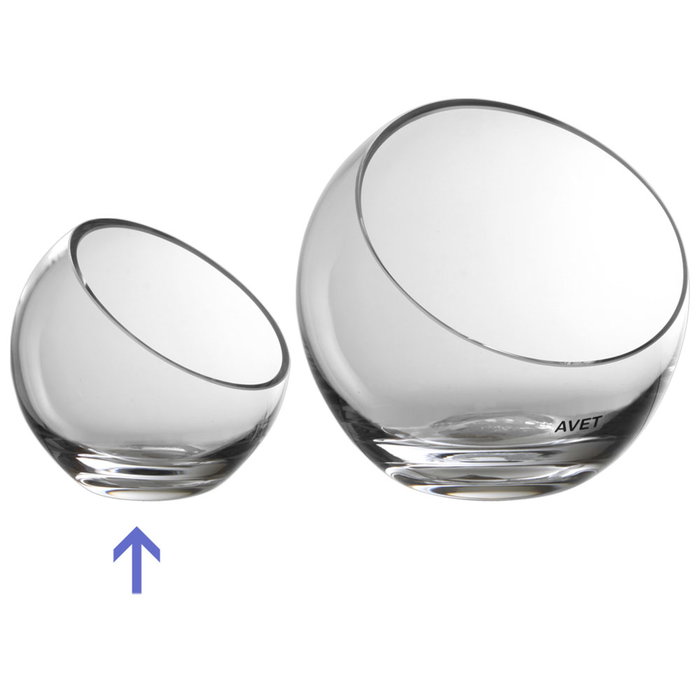 Avet Bol Inclinado de Vidrio Soplado, Diámetro 9,7 cm, Altura 9,3 cm (4 Unidades)